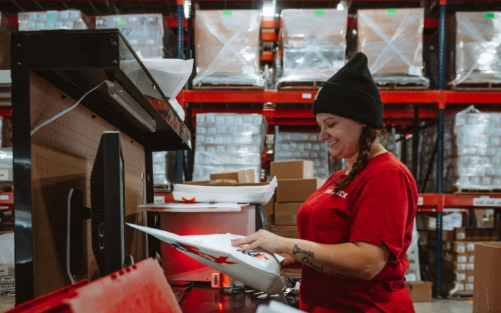 close-up of e-commerce fulfillment specialist