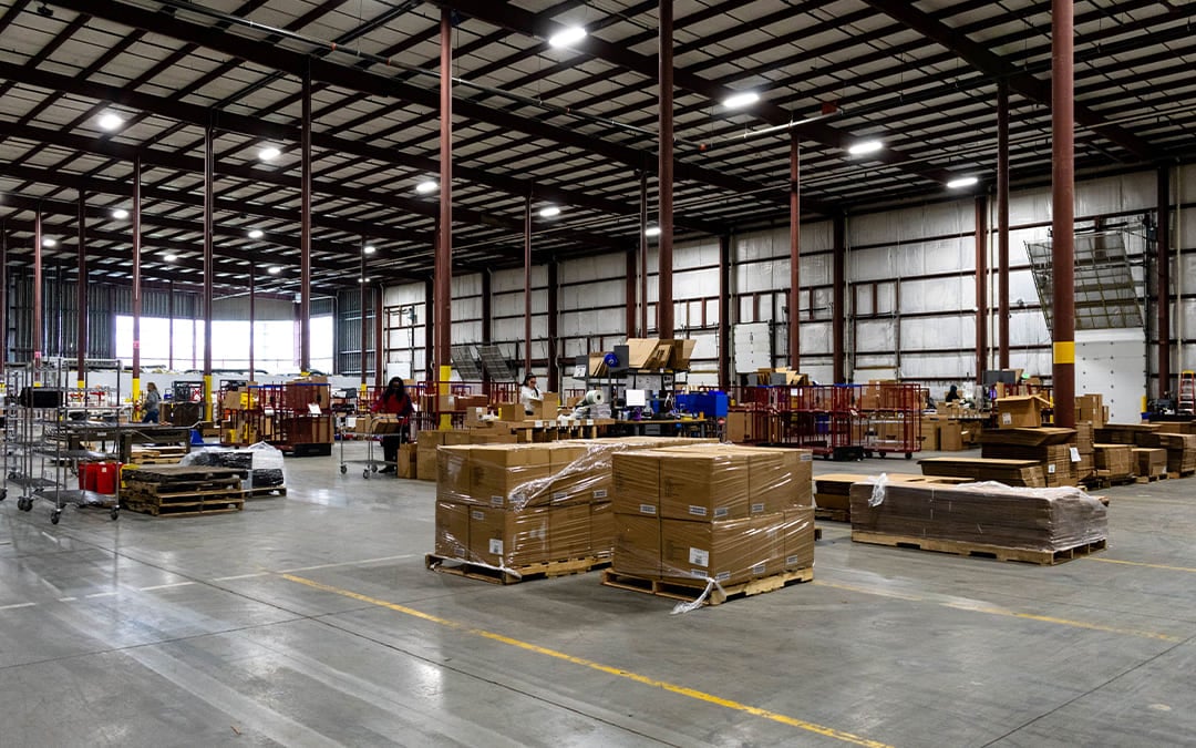 Pallets in a warehouse